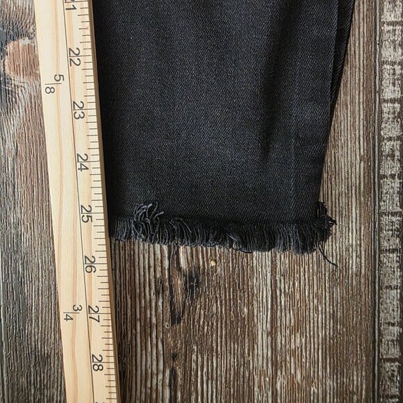 Kancan Black Raw Hem Factory Distressed Button Fly Woman's Jeans size 1 - Picture 7 of 8